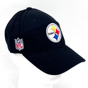 Pittsburgh Steelers NFL Reebok Onfield Cap Hat OSFA Adj Hook & Loop Black Gold